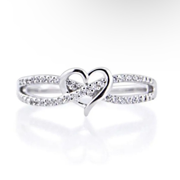 NEW Silver Infinity Cross Heart Ring - Picture 9 of 10